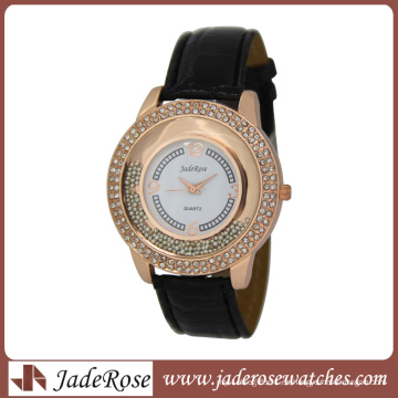 Reloj Lady Diamond Venta caliente de alta calidad, reloj de dama de cuero de cara redonda